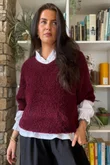 Lola Boucle Slouch Knit Burgundy